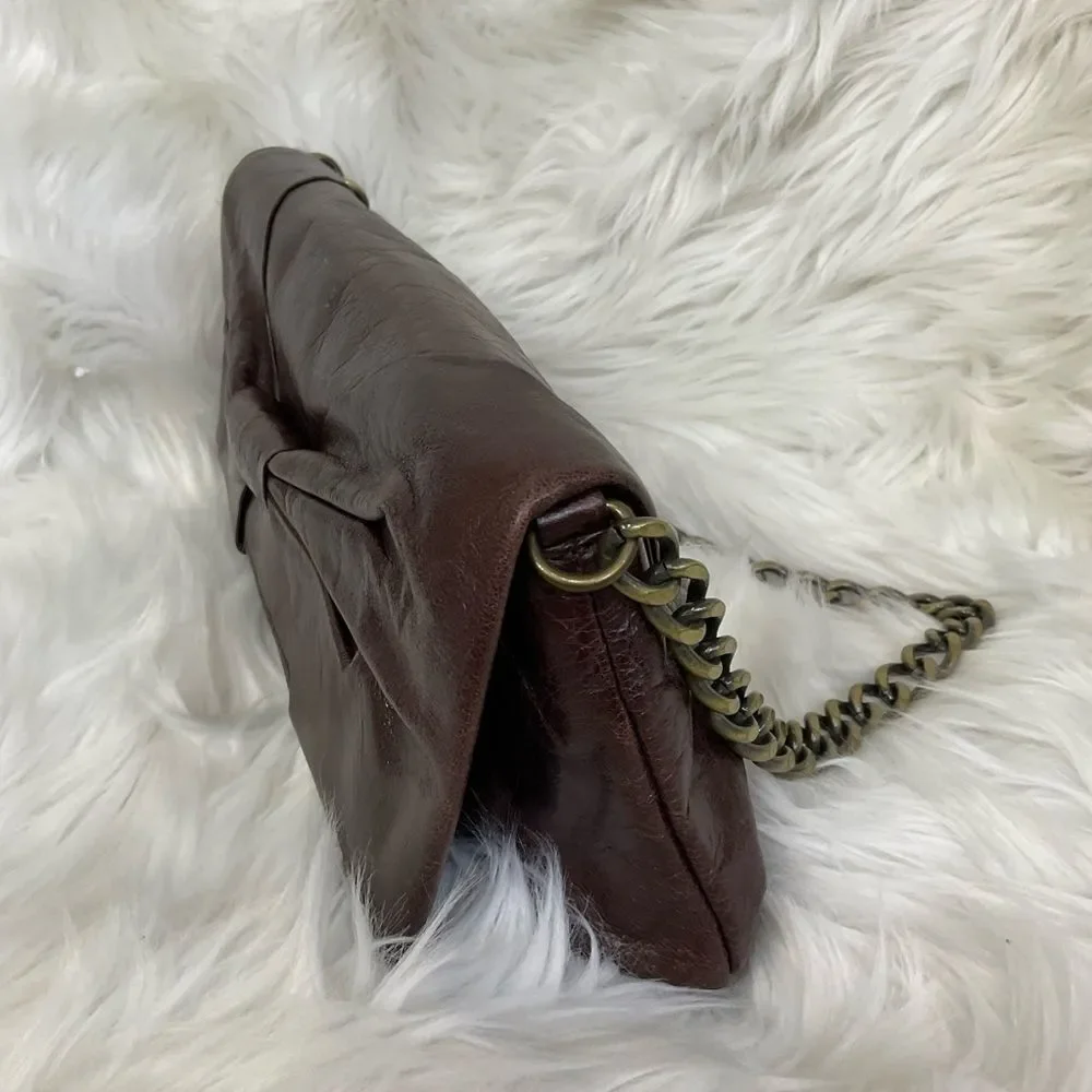 Hobo International Women's Dark Brown Bow Chain Purse Clutch Bag